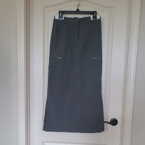 SHEIN Gray Cargo Maxi Skirt With Side Slits Size S